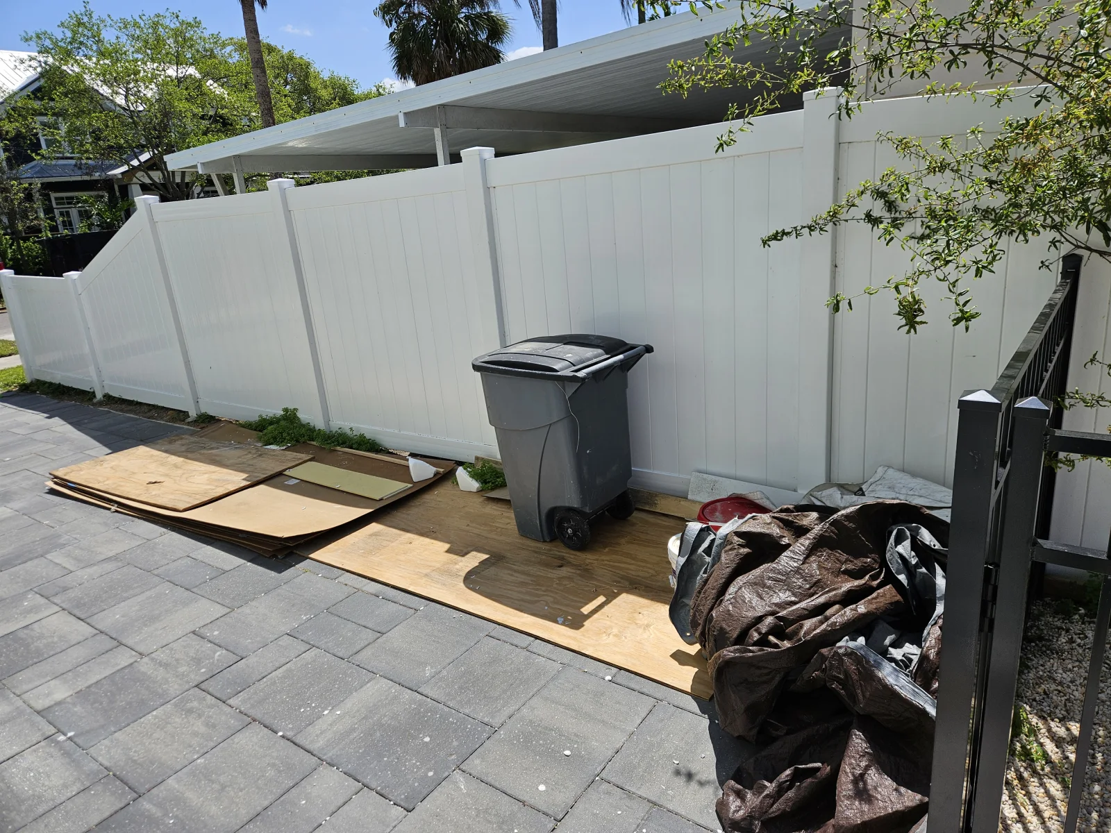 some debris that made it outside